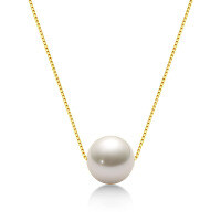 Metal Chain Freshwater Pearl Necklace with Hidden Pendant-Lulutong - K Gold  925 Silver