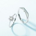 wholesale S925 sterling silver new stylish trendy snowflake ring for women with moissanite, unique niche matching couple rings, wholesale from manufacturer-0-1