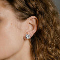 S925 Silver Four-Prong Heart-Shaped Flash Moissanite Stud Earrings-0-1