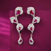 wholesale Sterling Silver New Small Batch Design Royal Blue Plain Leaf Earrings Light Luxury Minimalist Ear Studs-E335 Tanzanite &gt;925 Silver