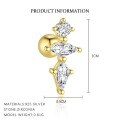 wholesale S925 Sterling Silver French-style Zircon Geometric Round Stud Earrings For Women, Small Batch Luxury Cross-border Design-0-8