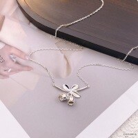 wholesale Silver Metal Material Maker S999 Plain Silver Chime Pendant Lily of the Valley Blooming Necklace for Women, Small Fresh Style Gift for Girlfriend or Best Friend-Pure Silver Lily of the Valley Necklace Pure Silver