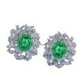 wholesale 925 Silver New Jewelry Brazilian Paraiba Earrings for Women High-end Luxury Dazzling Rich Lady Style European and American Fashion Earrings-0-4