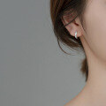 wholesale 925 Sterling Silver Minimalist Wave Ear Clips with Zircon for Women, Summer Cross Ear Jewelry G9467-0-2