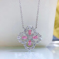 wholesale S925 silver new four-leaf clover necklace, retro short cross chain, silver chain, popular necklace, 40+3-0-6