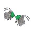 wholesale Silver new imitation emerald 6*8 bee earrings luxury micro-pave inlaid ins women's earrings-0-4