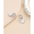 wholesale 925 Sterling Silver High-End Elegant Diamond Stud Earrings for Women, Light Luxury Niche Fashion Micro-Inlaid Zircon Shell Earrings-0-2