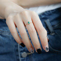 wholesale 18K gold jewelry new diamond emerald ring geometric fashion accessory lightweight luxury retro versatile-0-3