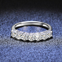 S925 Sterling Silver Moissanite Seven-Star Inlaid Crown Ring-49-point Moissanite  Hong Kong number 18