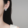 S925 Sterling Silver Full Moissanite Wave Pattern Ear Clips, Elegant and Luxurious-0-2