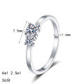 S925 Sterling Silver Full Moissanite Women's Ring, Minimalist and Versatile-0-3