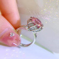 wholesale 925 Silver Zhuo Zhifan New 75-Carat Rouge Pink Lotus Flower Ring for Women, Luxurious Style High-End Feel Ring for Women-0-3