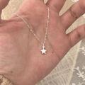 wholesale S925 Sterling Silver Flashing Zircon Brushed Little Star Necklace, Lucky Star Pendant, Niche Design, High-End Elegant Sweet Collarbone Chain-0-2