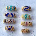 wholesale Sterling Silver Gold Plated Enamel Spacer Beads for DIY Bracelet Necklace Ornament Pure Silver Gemstone Barrel Beads-0-2