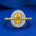 wholesale S925 Gold-Plated High-Carbon Diamond 5*7 Wealth Yellow Diamond Ice-Cut S925 Silver Ring-0-5