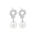wholesale 925 Sterling Silver Stylish Tassel Pearl Earrings for Summer, High-End Elegance with Zircon Flower Bowknot Earrings for Women-0-4