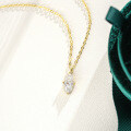 14K Gold Plated 925 Silver Moissanite Pendant Necklace for Women, Cross-Border Supply-0-2