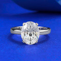 wholesale S925 Silver 8*10mm 4 Carat Solitaire Ring, European and American New Style, Cross-Border AliExpress-0-5
