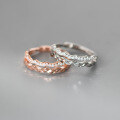 wholesale S925 Sterling Silver Fresh and Sweet Ins Style Niche Design Inlaid Diamond Crushed Ice Wave Ring R02670-0-0
