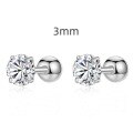 wholesale S925 Sterling Silver 3-6mm Zircon Stud Earrings Fashionable High-End Versatile Wholesale Earrings-0-5