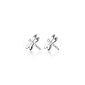 wholesale S925 Sterling Silver Women's Fashion Forest Style Cute Little Fresh Dragonfly Stud Earrings Simple Wholesale Ear Jewelry E3012-0-4
