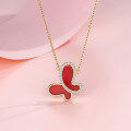 wholesale Metal material trendy butterfly micro-pave red necklace, luxury ferris wheel butterfly love resin stud earrings for women-0-8