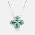 wholesale S925 Sterling Silver Lab-Grown Emerald Necklace, Amazon Cross-Border Bestseller, Fashion Minimalist Choker for Women-0-1