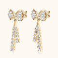 S925 Sterling Silver D-color Moissanite Bow Earrings-0-1