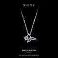 Sterling Silver New Korean Style Exquisite Cute Dolphin Moissanite Necklace-0-4