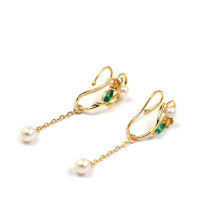 wholesale Metal material, new small fresh fairy style freshwater pearl clip-on earrings source factory small wholesale-Freshwater Pearl Clip Earrings