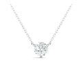 S925 Silver Minimalist Three-Prong Set Solitaire Moissanite Pendant Necklace-0-3