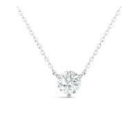 S925 Silver Minimalist Three-Prong Set Solitaire Moissanite Pendant Necklace-Moissanite 6.5mm/1 carat  925 silver (40+5cm)