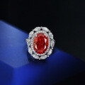 wholesale Metal material first, the Shepet new 4-carat oval ice-cut 9*13 vintage orange elegant gemstone ring for women-0-1