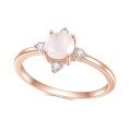 wholesale S925 Sterling Silver with Rose Gold Plated Setting and Natural Moonstone Ring, Fashion-Forward Minimalist Light Luxury-0-4