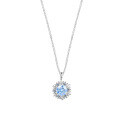 Metal Pendant Necklace, Classic Round Snowflake Design, 50-Point Moissanite, Live Stream Exclusive, Wholesale-0-3