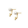 wholesale S925 silver small and elegant luminous pearl smooth shaped earrings fashion elegant trendy jewelry M01343-0-4