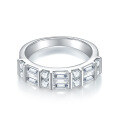 wholesale 18k Gold Plated 925 Silver Full Moissanite 2*4mm Rectangular Stacking Ring-0-0