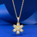 wholesale S925 Gold-Plated Silver Daisy Necklace Pendant, a versatile and stylish piece from Mu Jing Jewelry's new collection, supports drop shipping-0-5