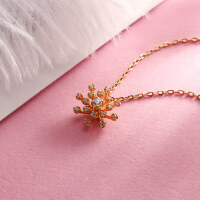 wholesale S925 Sterling Silver SJ Family New Lingxiao Zircon Collarbone Necklace for Women, Wholesale of Minimalist Pendant Necklaces-Trumpet Creeper Zircon Necklace>925 Silver