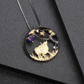 wholesale 925 Silver Designer Chinese Zodiac Ox Pendant with Natural Gemstone Necklace-0-1