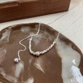 wholesale S925 Sterling Silver Heavy Work Crushed Silver Necklace Women Korean New Ins Versatile Niche Collarbone Chain-0-1