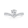 wholesale Super beautiful 18K gold crown-style pear-shaped 062ct lab-grown diamond Au750 engagement ring for women-0-2