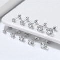 wholesale S925 Sterling Silver Four-Prong Moissanite Stud Earrings 3A Zirconia Earrings Colored Diamond Small Batch Earrings Factory Direct-0-0