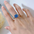 wholesale S925 Full-Set High-Carbon Diamond Ring in New Sea Blue, 8*8-0-3