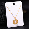S925 Sterling Silver K Gold Pendant Necklace with Gourd and Plain Pi-0-21