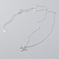 wholesale S925 Sterling Silver Ins Style Fashion Versatile Necklace Minimalist Bow Choker Y01522-0-3