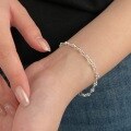 wholesale S925 Sterling Silver Irregular Geometric Bracelet for Women, Small and Niche, Light Luxury, Unique, High-End, Minimalist, INS Style Hand Accessory-0-1