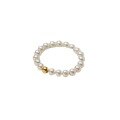 wholesale S925 silver light pearl shell bead ring for women, lightweight luxury temperament gold bead hand-knotted J9590-0-4