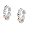 wholesale S925 sterling silver demon eye resin enamel ear cuff, trendy and creative INS earrings-0-6