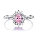 wholesale 925 Sterling Silver Pink Diamond Ring Women's Ins Style Simple and Versatile Live Streaming Hit Snowflake Ring High Carbon Diamond Ring Wholesale-0-4